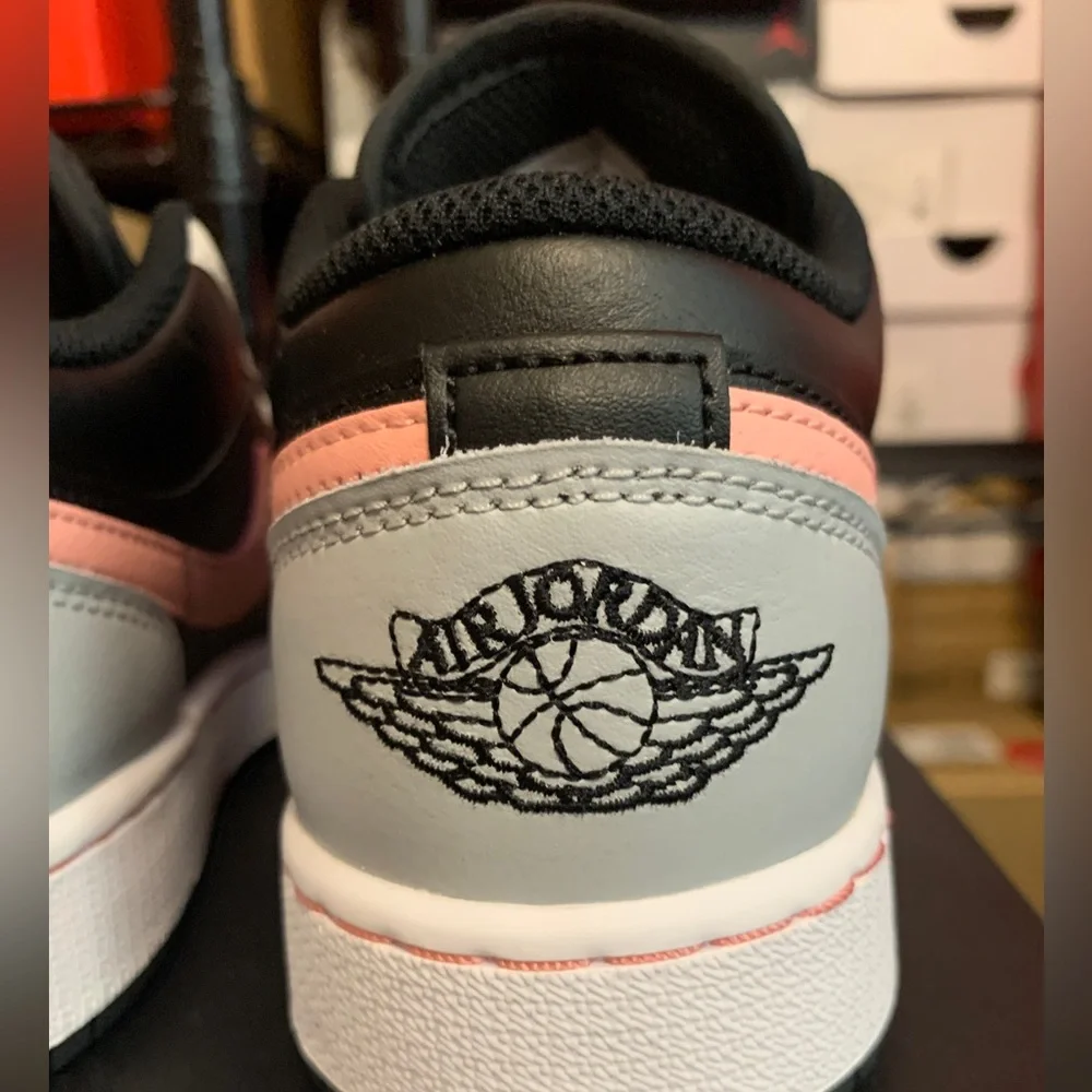 Nike Air Jordan 1 Low Black Grey Pink Shoes 553558-062 553560-062 GS Men's Sizes - Picture 9 of 13